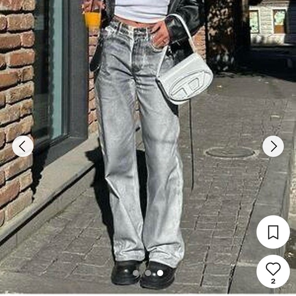 Zara Gray and Black Wide Leg Women's Jeans, Size 0 - Picture 8 of 8